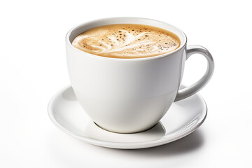 Obraz premium White cup coffee isolated on white background
