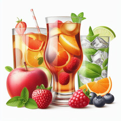 Drinks, Refreshing and colorful drinks in elegant glasses, ready to celebrate. Vibrant and seductive atmosphere. Perfect for promoting moments of relaxation and joy. Image that captivates and inspires