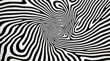 Generative AI, surreal black and white background, abstract optical illusion, trippy psychedelic vintage mid century modern geometric pattern