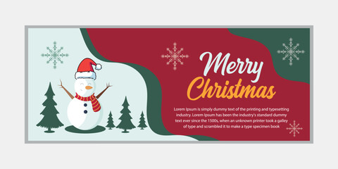 Merry Christmas banner and Happy New Year banner, social media cover and web banner, Merry Christmas design for greeting card, 
Vector Merry Xmas snow flake header, Christmas banner, or wallpaper 