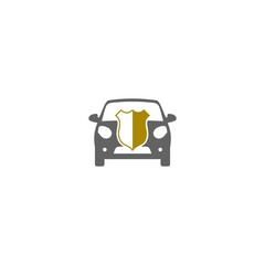 Fototapeta premium Car insurance, Car shield icon isolated on white background