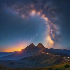 sunset in the mountains