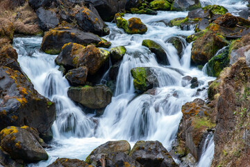 Fototapeta na wymiar Cascades below Kegon Falls, Nikko National Park near Nikko, Tochigi Prefecture, Japan