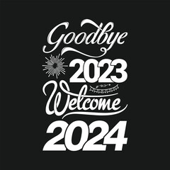 Happy New Year t-shirt design, happy new year 2024, typography, holiday, new Year t-shirt design, 2024 t-shirt, trendy, festival, T-shirt design fully vector graphics for t-shirt print design