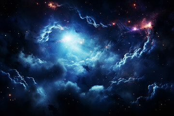 Beauty of nebula space with star filled sky
