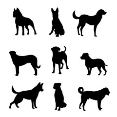 dog silhouette on white background