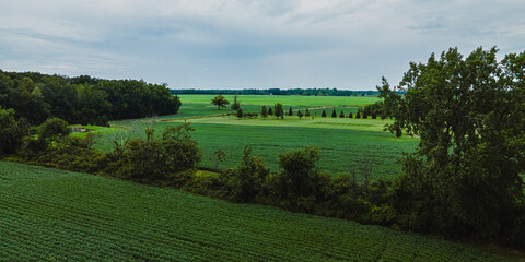Fototapeta na wymiar Gloomy Day Over the Wisconsin Farmland