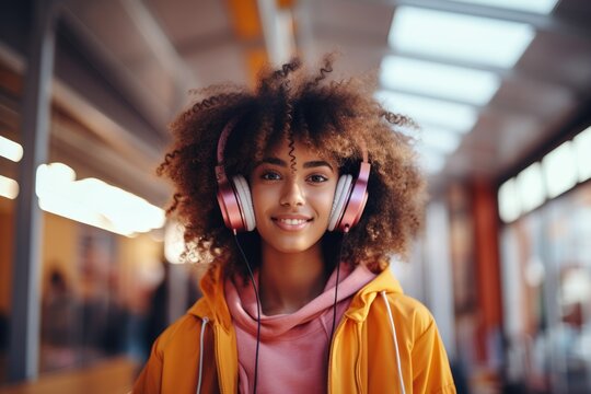 a young african or Happy igen teen hipster pretty