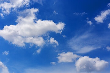 Beautiful blue sky with white clouds