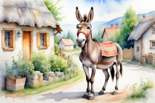 Tier Illustrationen auf einem idyllischen Bauernhof, generated image