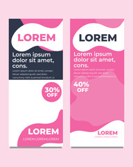 Exhibition banner template abstract design