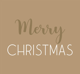 Merry Christmas text, Christmas card, holiday ink greeting typography, vector illustration