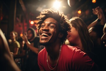 Young man having fun at nightclub