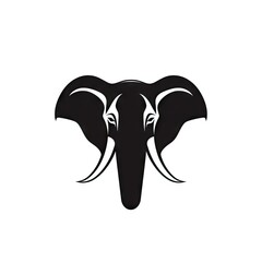 Elephant Head Icon, Minimal African Animal Silhouette, Elephant Portrait