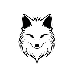 Fox Head Icon, Minimal Coyote Portrait, Vulpes Face Silhouette, Polar Fox Icon