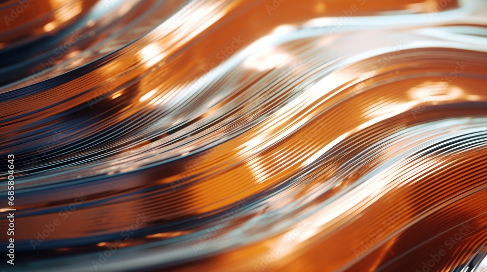 Aufkleber a close up of a metal surface with a blurry image of a wavy design on the side of the surface and a 