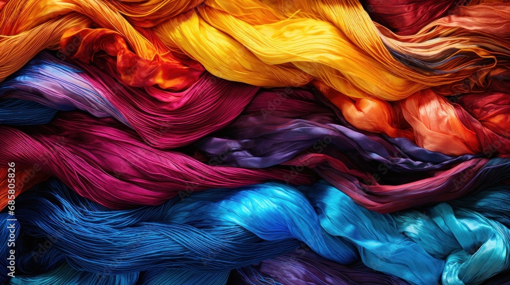 Aufkleber a close up of a multicolored cloth with a lot of different colors of fabric in the middle of the fab