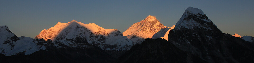 Sagarmatha, Mount Everest at sunset, Nepal. - obrazy, fototapety, plakaty