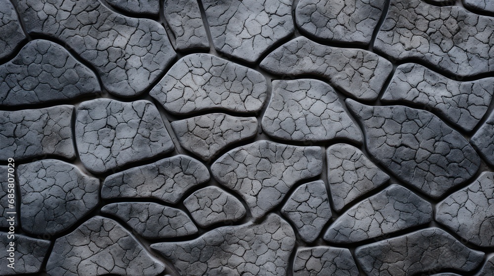 Poster a close up of a black and white background with a pattern of small rocks in the shape of a heart on 
