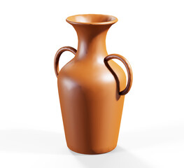 Various type vases isolated on white background with clipping path. Photorealistic 3D rendering