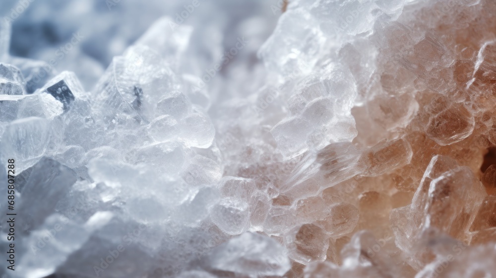 Poster a close - up of a piece of ice that looks like it has been frosted with icing and has been frosted w