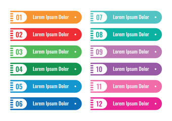 twelve options banner template. horizontal bar banner template