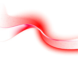 Glowing red wave line on transparent background