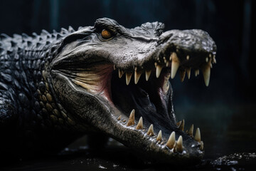 Fototapeta premium Crocodile's Fearsome Mouth View