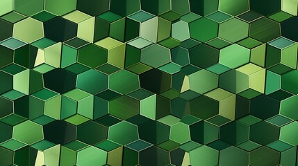 A seamless pattern of hexagons in shades of green, evoking a sense of symmetry and order