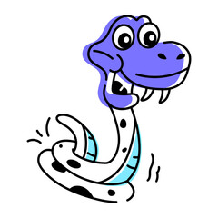 Set of Poisonous Snakes Hand Drawn Icons 

