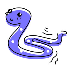 Fototapeta premium Set of Poisonous Snakes Hand Drawn Icons