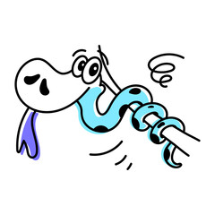 Set of Poisonous Snakes Hand Drawn Icons 

