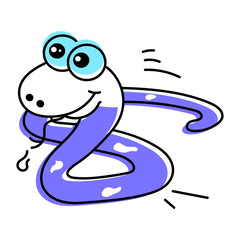 Set of Poisonous Snakes Hand Drawn Icons 

