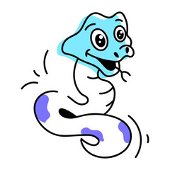 Set of Poisonous Snakes Hand Drawn Icons 

