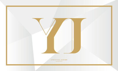 YJ or JY Alphabet letters logo icon