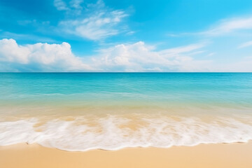 Fototapeta na wymiar Shores of Serenity: Turquoise Sea and Sandy Beachscape