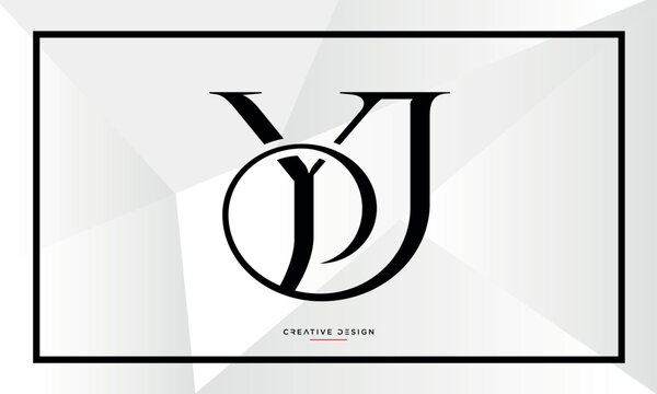 YJ or JY Alphabet letters logo icon