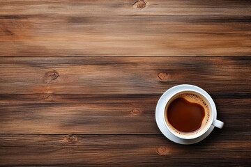 Obraz na płótnie Canvas Rustic Charm: Top-Down Coffee Bliss