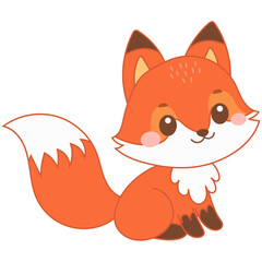 Obraz premium red fox a cartoon with a smile