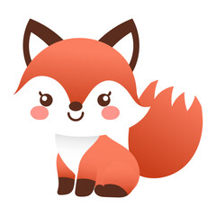 cute smiling red fox cartoon