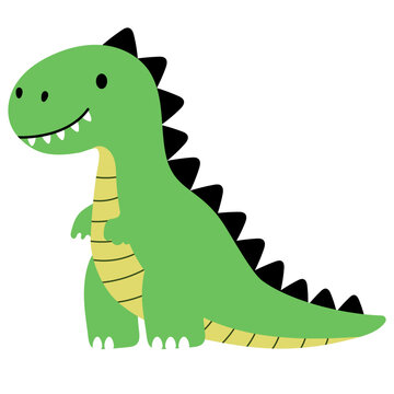 cute green dinosaur cartoon