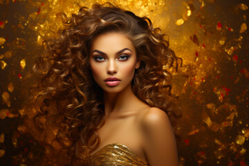 Obraz na płótnie Canvas Golden Goddess: Elegance Personified