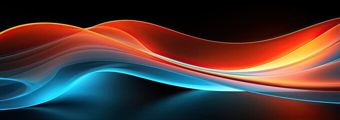 Red-blue waves on a dark background. Generated by AI.