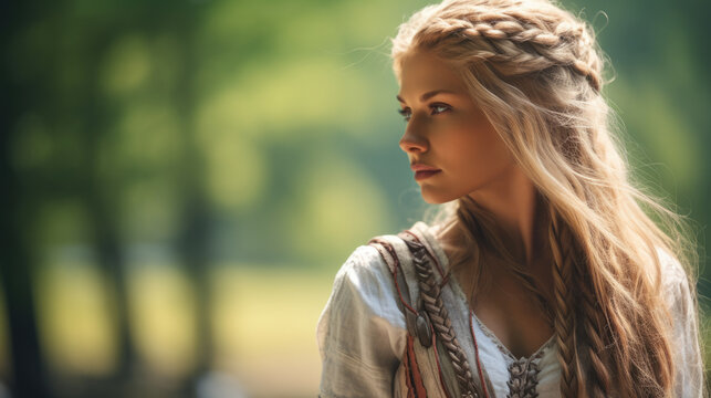 Viking Shield Maiden: A Warrior's Grace in the Face of Battle