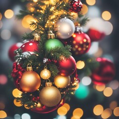 Fototapeta na wymiar christmas decoration, christmas gift boxes, christmas tree in the snow, christmas decoration on white, living room with christmas decorations, red christmas balls