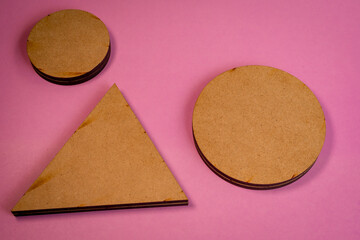 Geometric figure circle in pink background