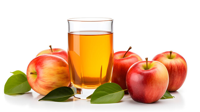 Apple juice on isolated background