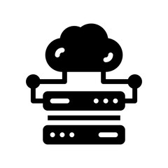 cloud computing glyph icon
