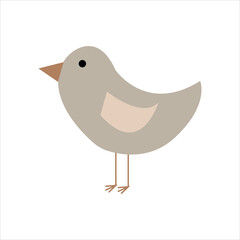 Simple grey bird flat Icon vector
