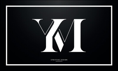 Alphabet letters YM or MY logo monogram